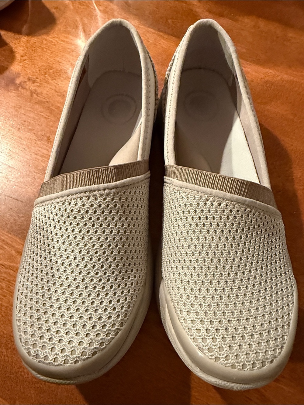 Bzees Women's Slip-On Knit Flats in Beige Lollipop